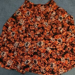 Floral red and Black Women's Skirt